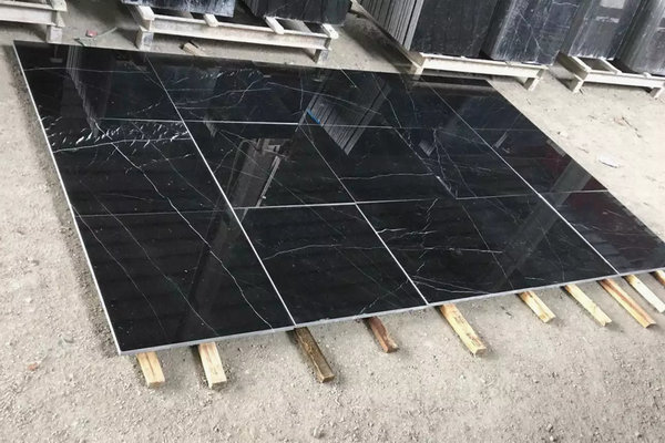 Black Marquina marble tiles