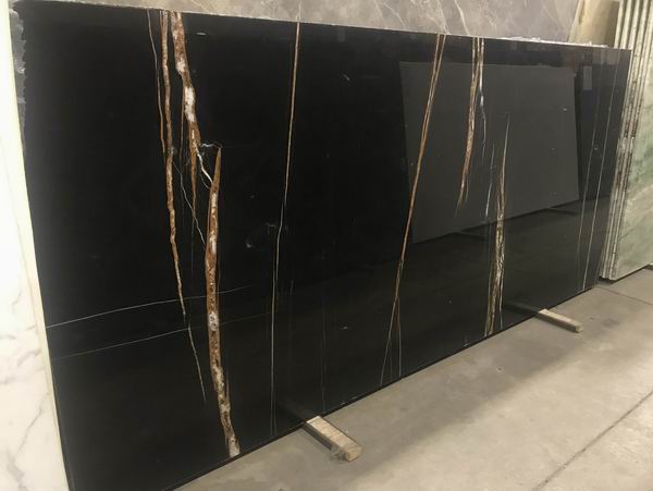 Sahara Noir Black marble slabs