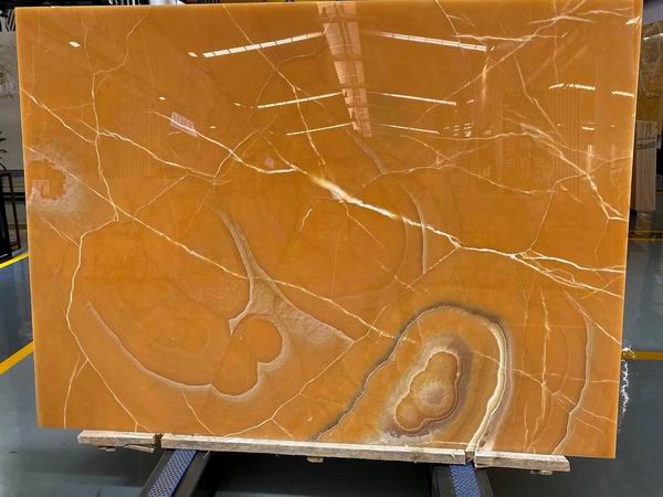 Dark Orange Onyx slabs