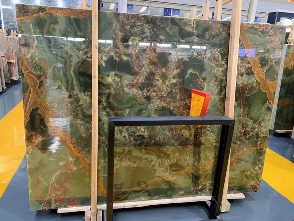 Dark Green Onyx slabs