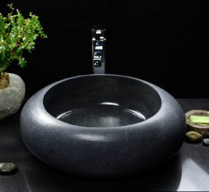 Dark Grey granite round sinks
