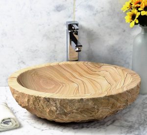 Sandstone Sinks by split beige sandstone