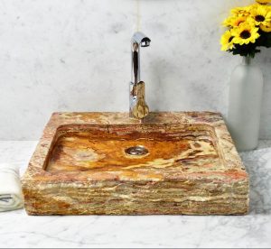 Travertine Rectangle Sink by multicolor travertine