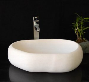 White marble sinks pure white