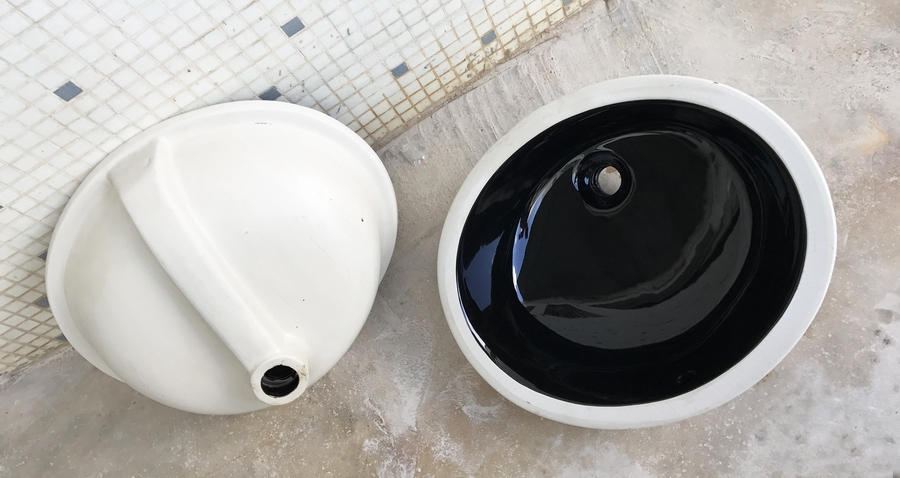 black porcelain sinks