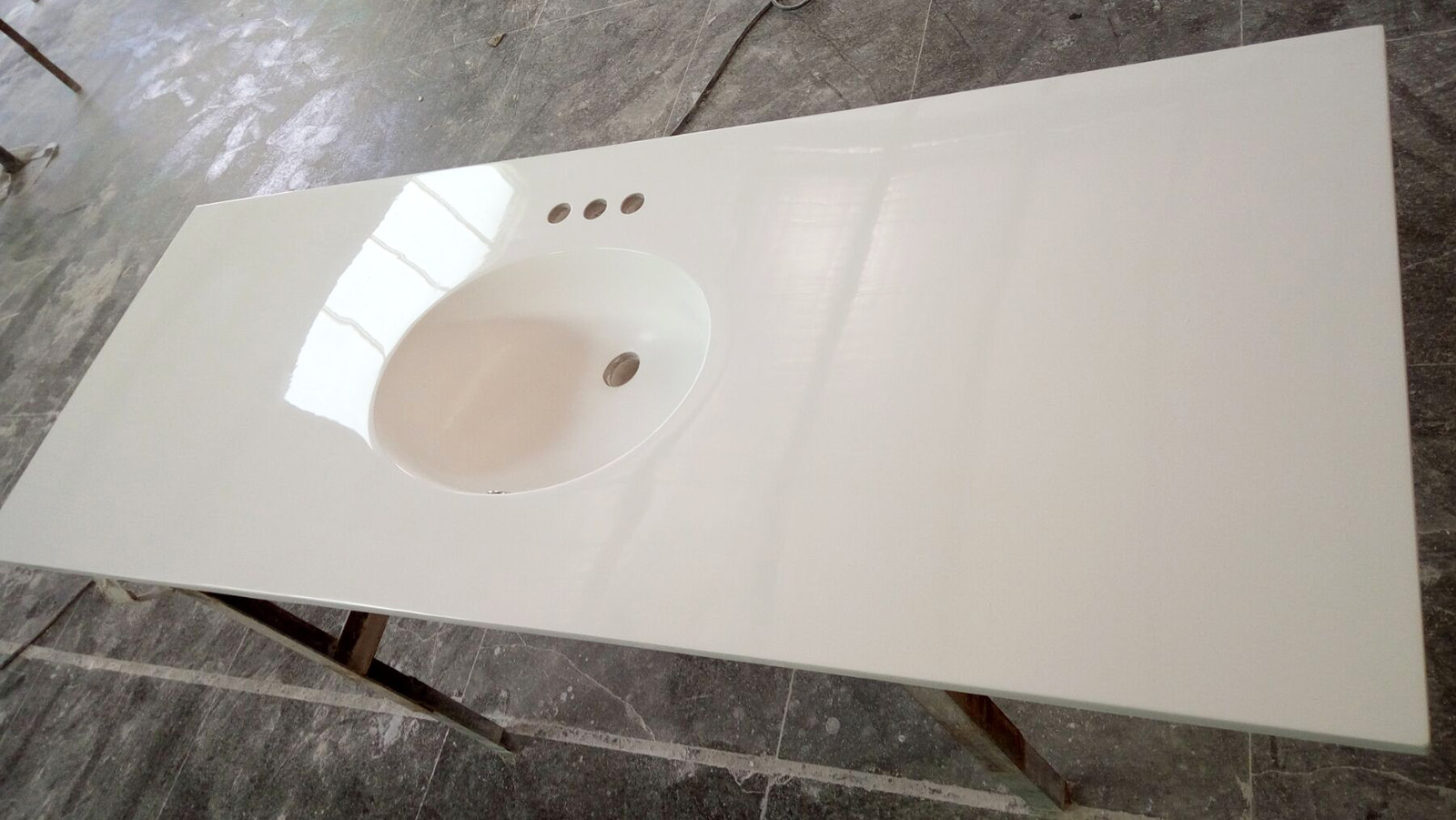 cultured marble vanity top with oval integral sink