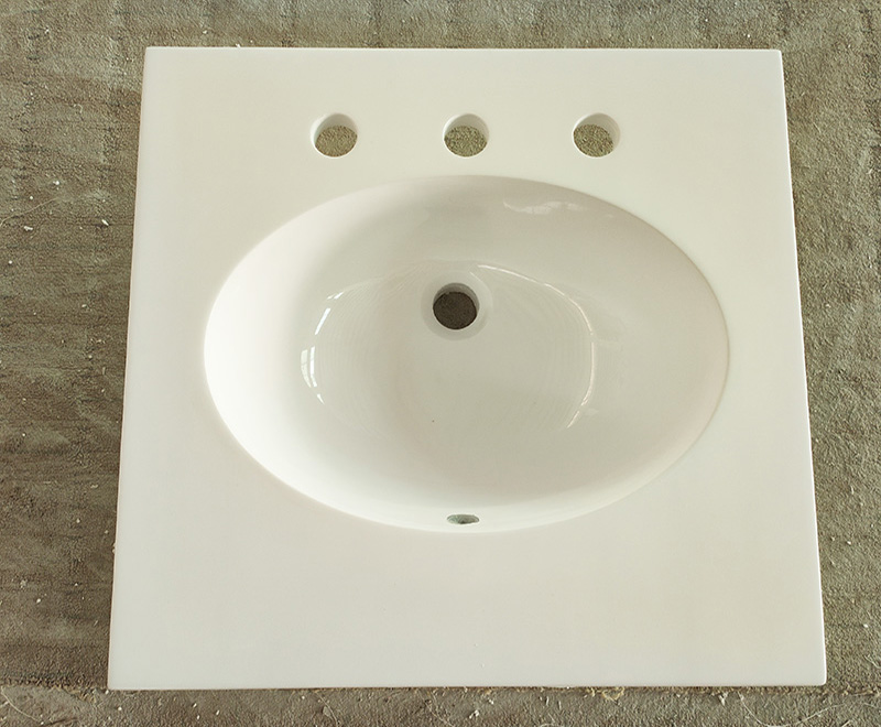 small cultured marble vanity tops with integral sinks.